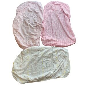 Baby Changing Pad Covers Lot of 3 - Pink, Gray, White Elastic Nursery Essentials